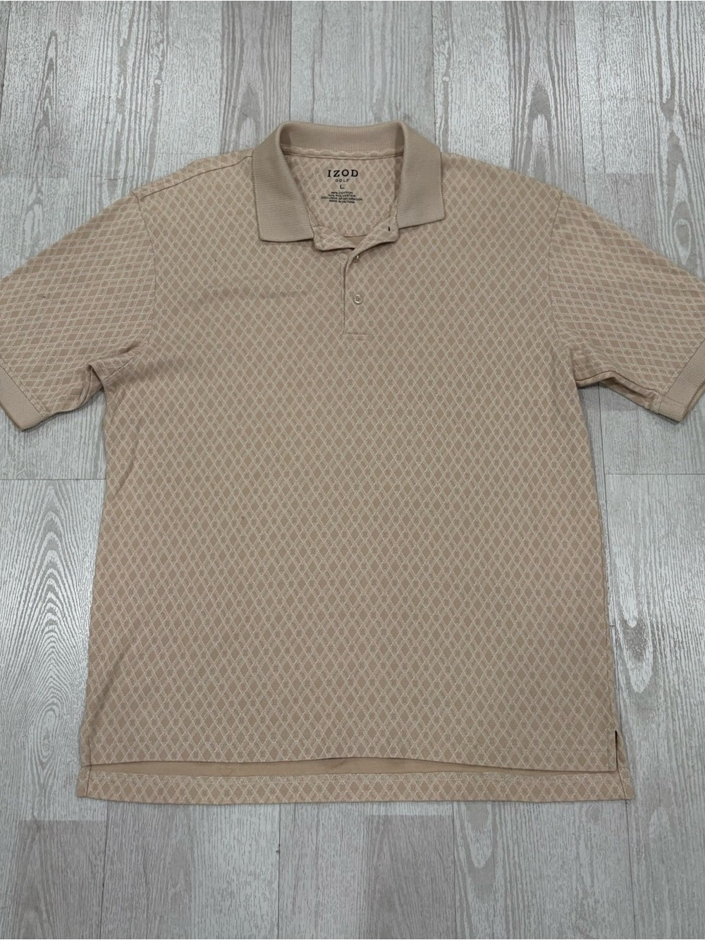 IZOD Men’s Short-Sleeve Polo Shirt in Beige
